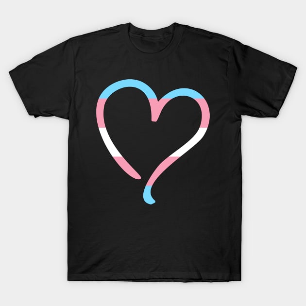 Transgender Flag Heart T-Shirt by valentinahramov